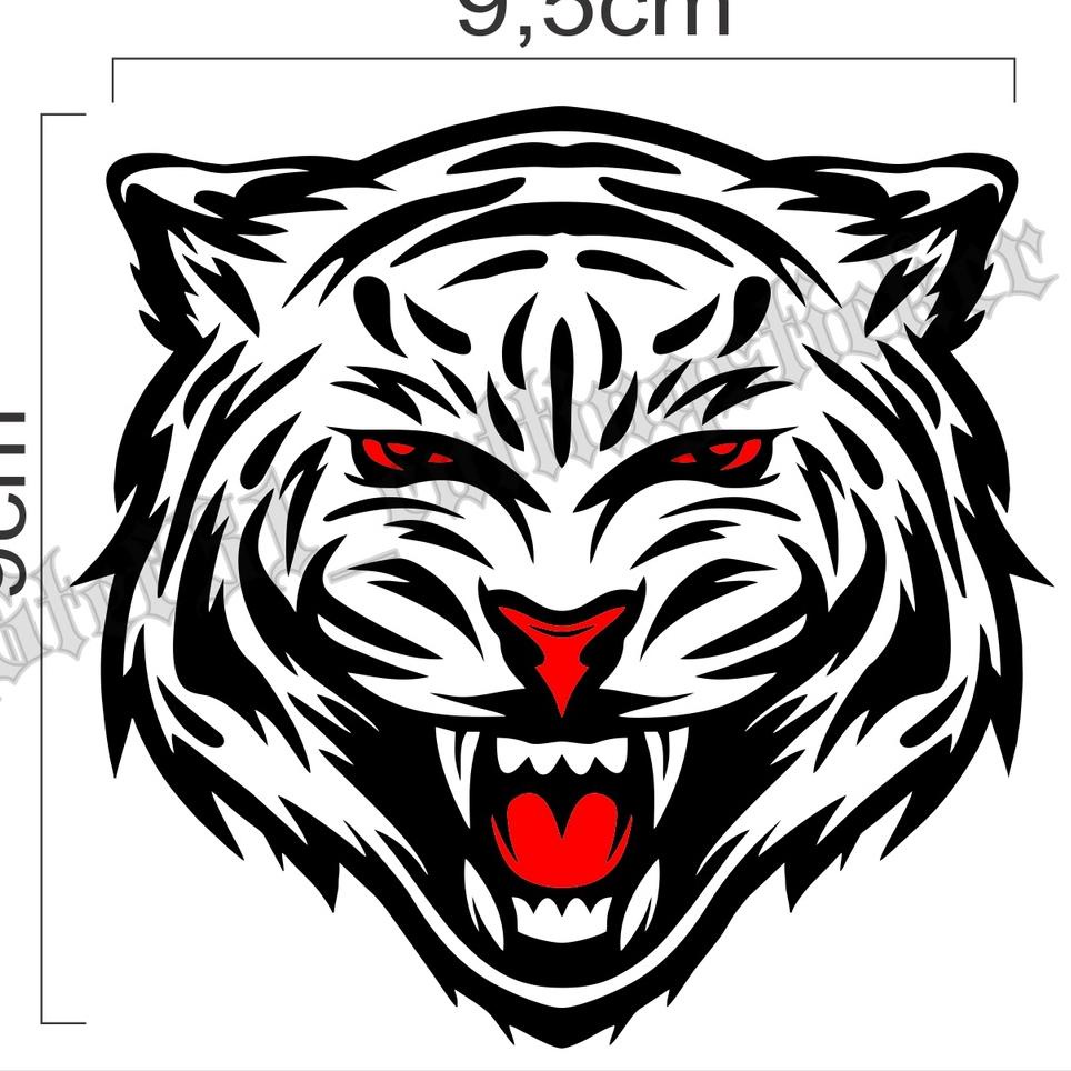 

((N-4-9 ☎> sticker cutting kepala gambar macan keren, stiker kepala harimau putih hitam terlaris murah proses cepat