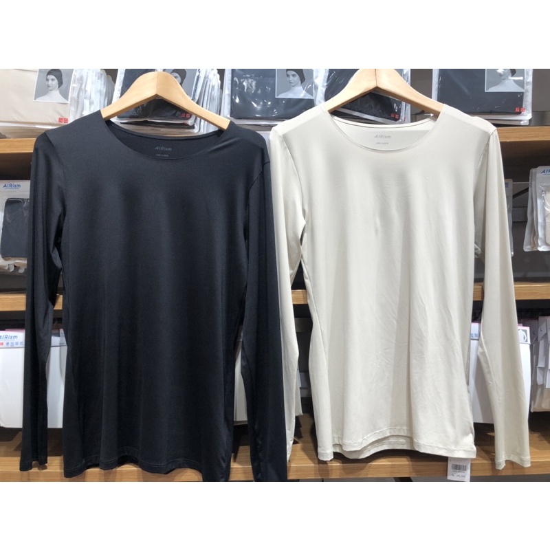 Jastip Uniqlo Airism Inner Manset Kerah Bulat Lengan Panjang