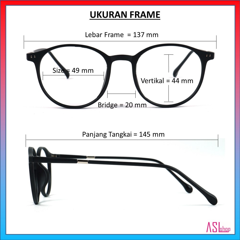 FRAME KACAMATA MINUS TR AB2126 (RINGAN DAN FLEKSIBEL)