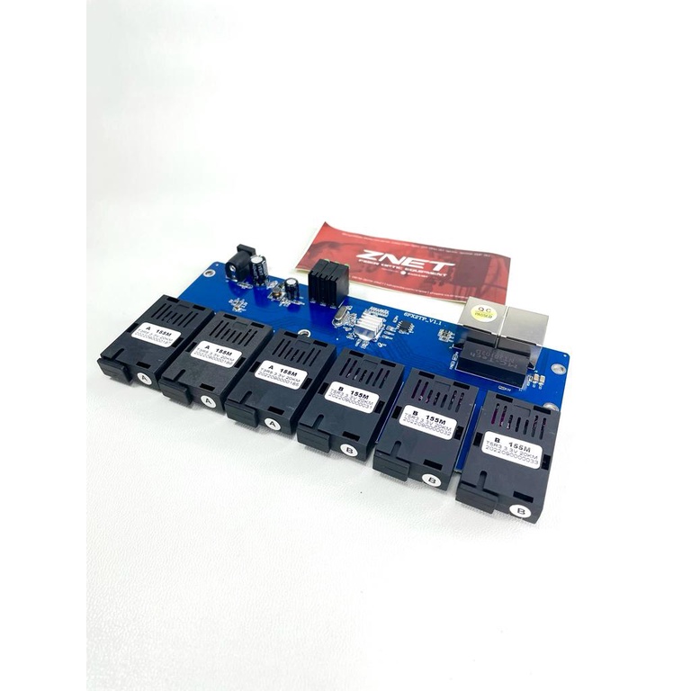 PCB Media Converter 6 FO 2 LAN 100 Mbps Board Only Switch Murah