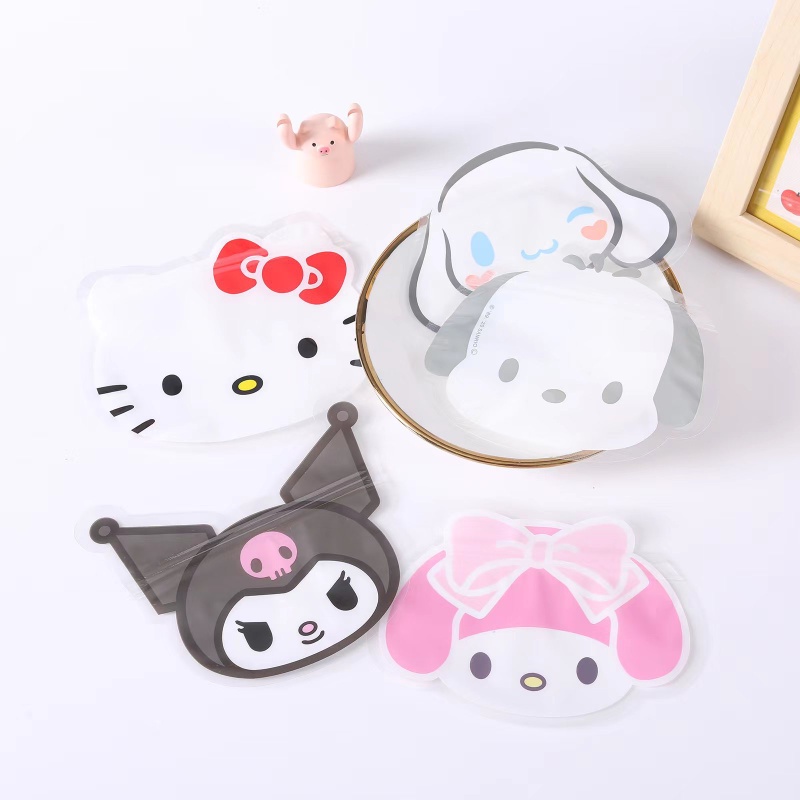 5pcs/set Kreatif Kartun Bentuk Hewan Peliharaan PVC Snack Sealing Bag/Bening Tahan Air Biskuit Permen Packing Kantong/Rumah Multifungsi Penyimpanan Perhiasan Kantong