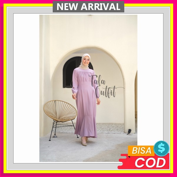 Maxy Dress Gamis Perempuan Zaline Dress Dress Muslim Baju Kondangan Maxi Pesta Modern Import Murah E