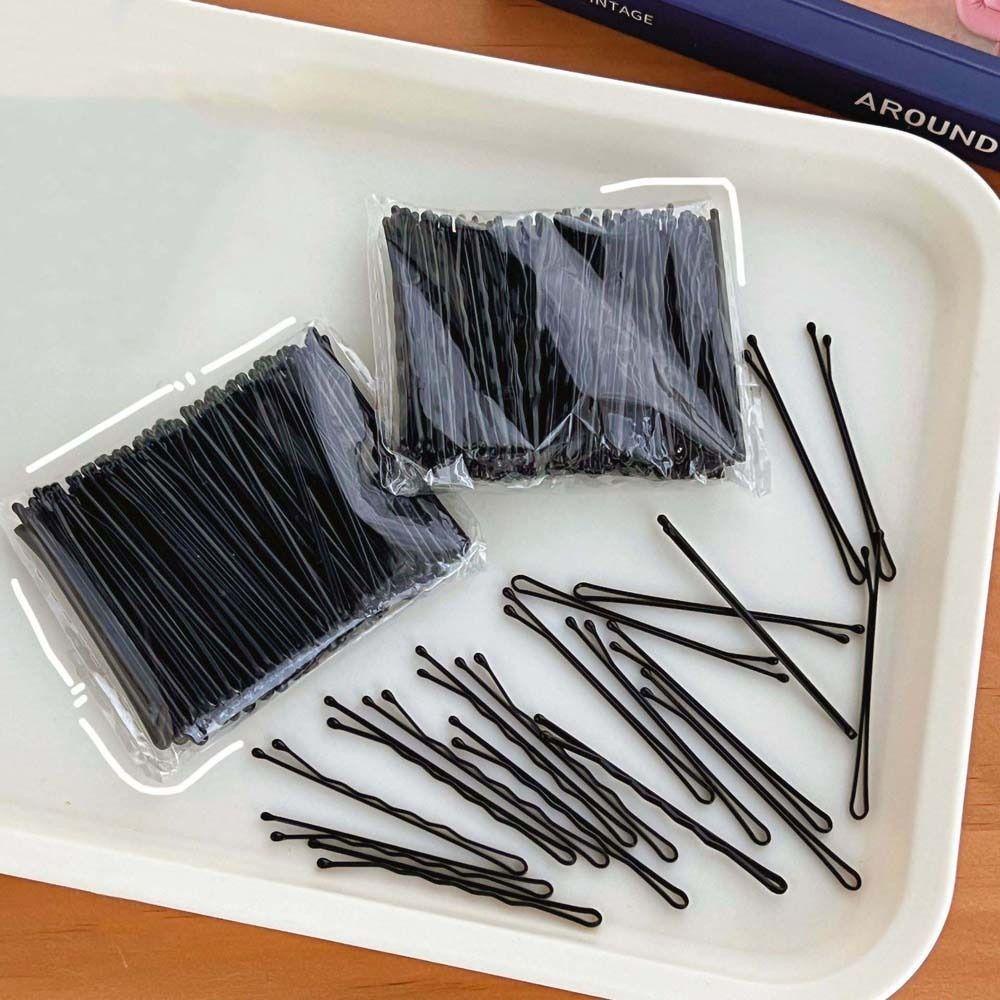 Rebuy 100pcs Hair Pin Flat Shaped Hair Salon Grips Alat Styling Rambut Tipe Gelombang Pin Rambut Tak Terlihat