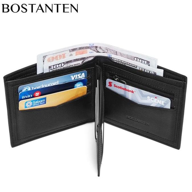 NEW BOSTANTEN DOMPET PRIA MODEL LIPAT GARIS MERAH CREAM PUTIH KULIT WF4645ER