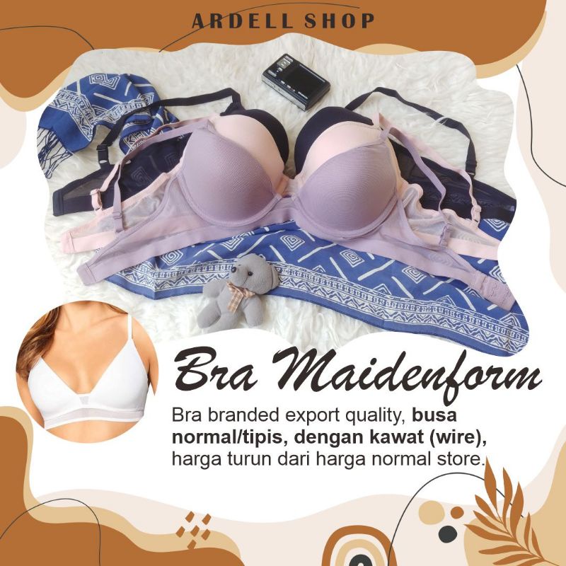 Bra Wanita Kawat Busa Tipis Maidenform / Bra penopang Cup Besar Polos Transparan 36D 40C - ST