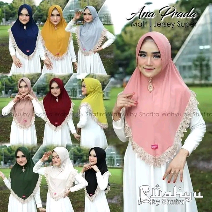 HIJAB INSTAN SERUT RENDA PRADA IMPORT ORIGINAL AL FAREZI / JILBAB SERUT BELAKANG / HIJAB KEKINIAN TE
