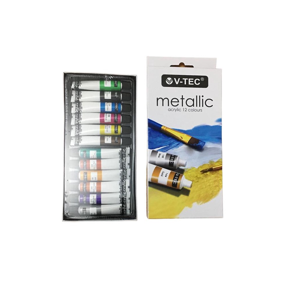 

cat acrylic metallic v-tec set 12