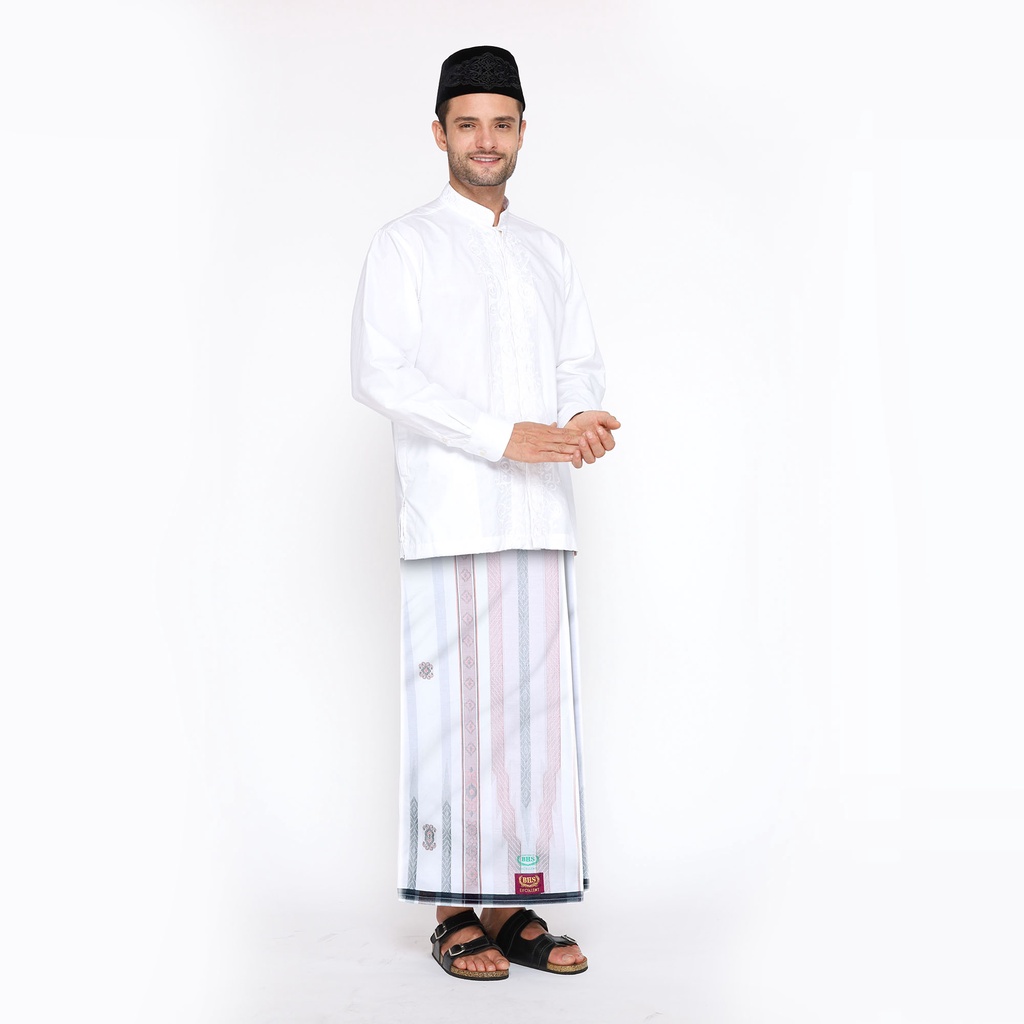 Sarung BHS Excellent Gold Motif JGH Putih Merah