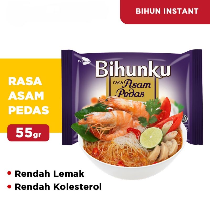 BIHUNKU bihun instant (asam pedas/ ayam bawang/ soto/ kari laksa/ goreng/ bakso sapi)