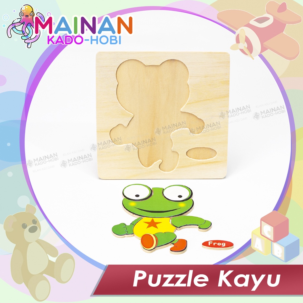 READY KADO MAINAN ANAK MATCHING PUZZLE KAYU ANIMAL FROG