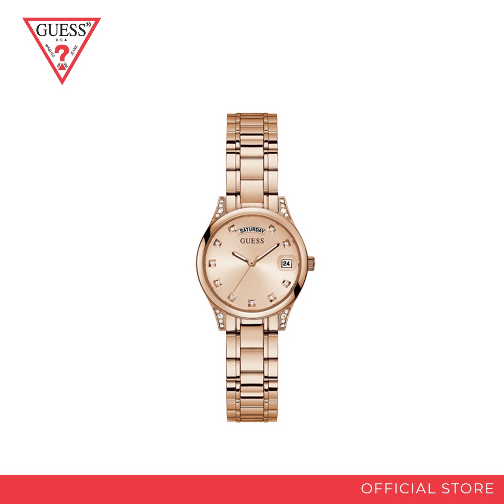 GUESS - MINI AURA LADIES DRESS Rose Gold Tone Case Rose Gold Dial Watch