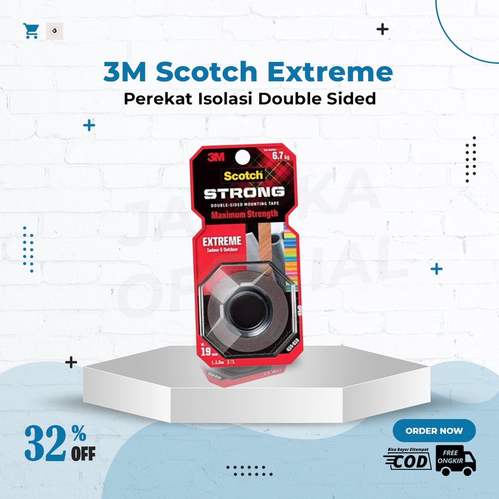 

3M Scotch Extreme Perekat Isolasi Double Sided Mounting Tape 414-S19 19 MM X 1.5 M