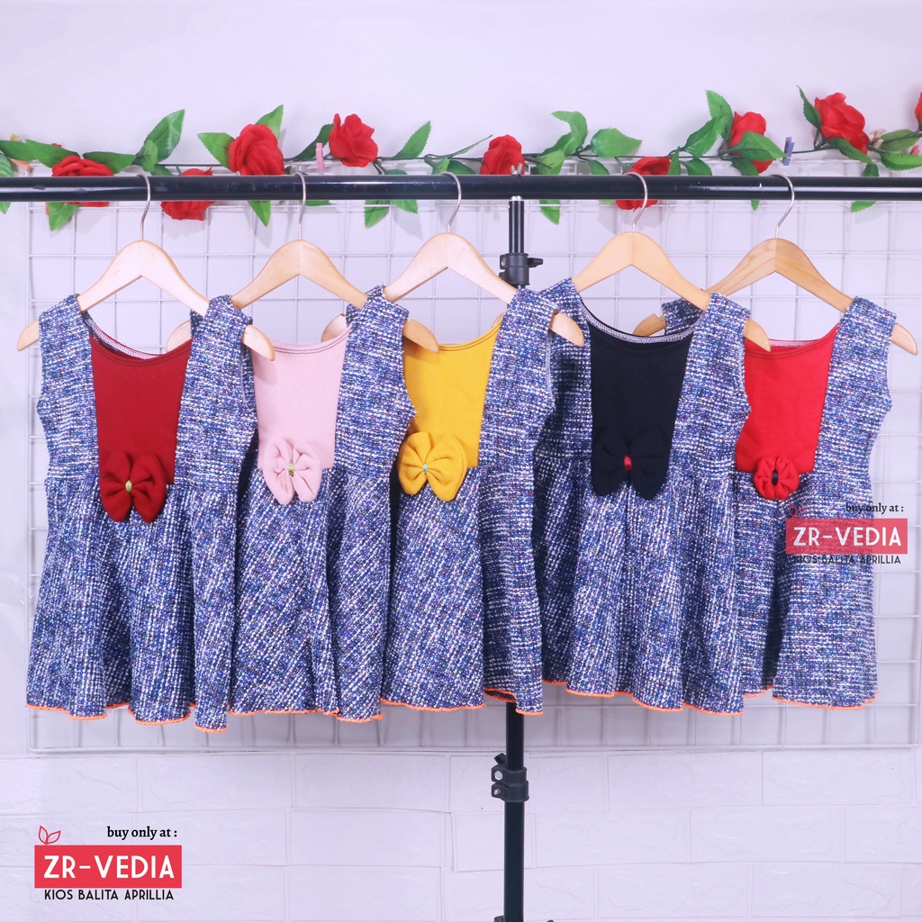 [BLUDRU FLANEL] Dress Aurora uk Bayi 3-12 Bulan / Baju Anak Perempuan Murah Pakaian Pesta Gaun Kensi