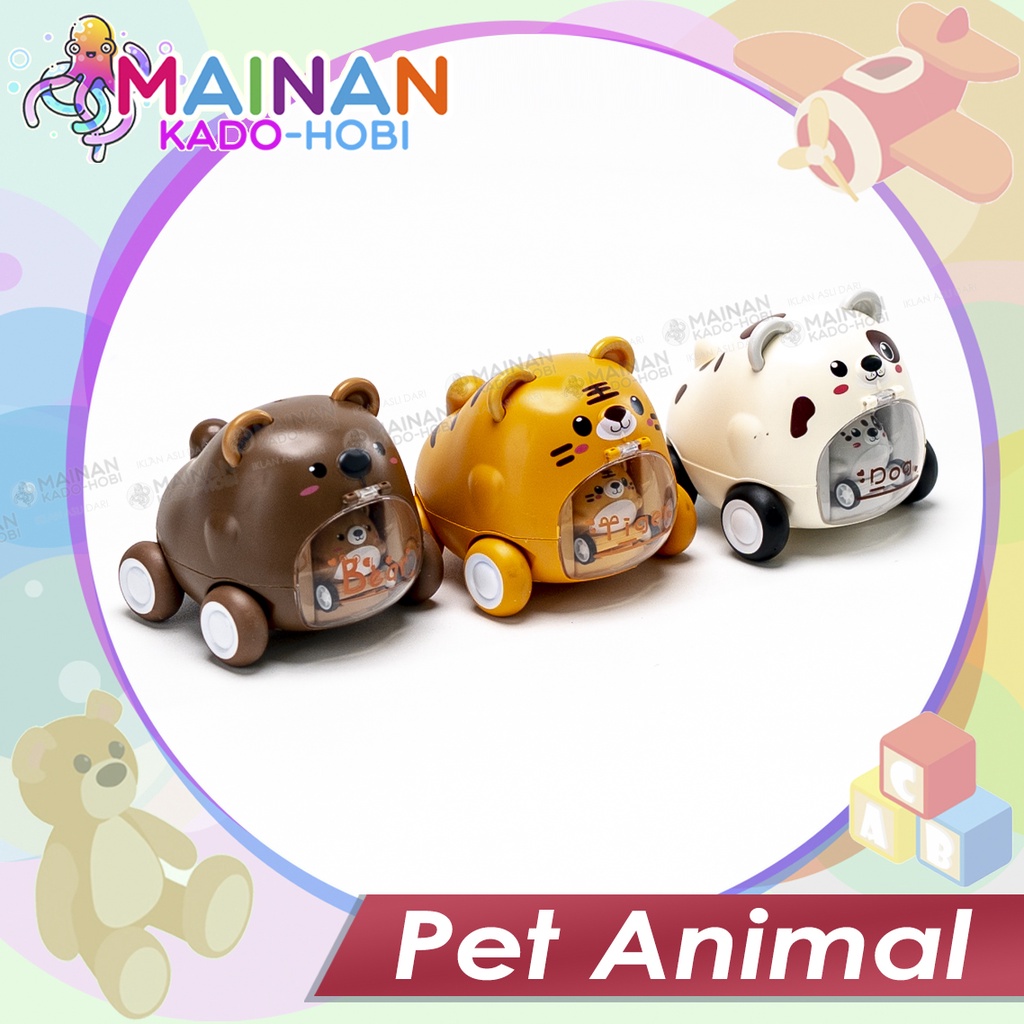 MAINAN ANAK VIRAL MINIATUR CUTE PET ANIMAL PRESS CAR