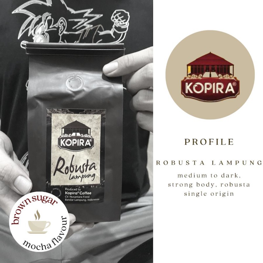 

Kopi Bubuk Robusta Lampung 200g -Kopira - biji kopi