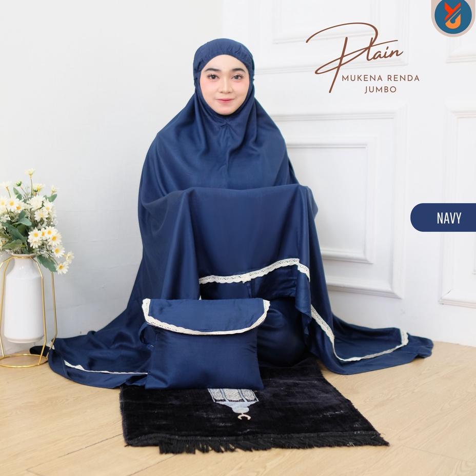Mukena Polos Renda Mukena Rayon Plain Renda Dewasa Jumbo
