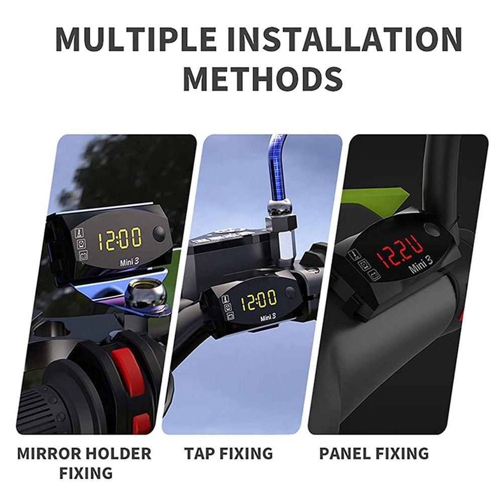 Top Jam Waktu Digital Presisi Tinggi Anti Air IP67 Untuk Motor Skuter Mobil Perahu Voltmeter