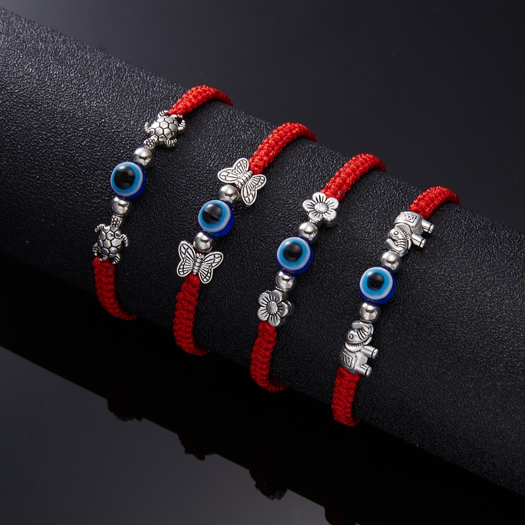 Gelang Lady Evil eye Palm Mata Biru Mata Jahat Tali Merah braided adjustable bracelet