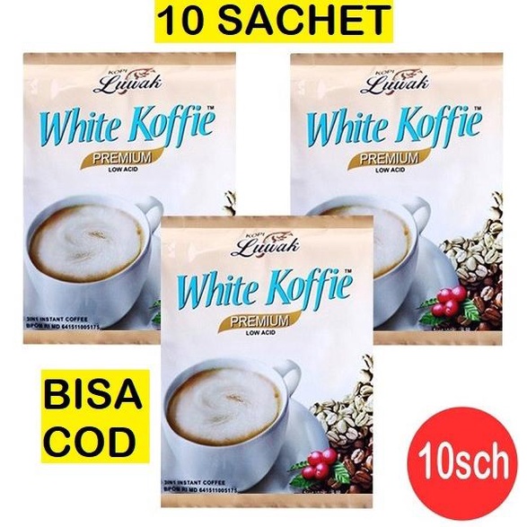 

[BISA COD] Kopi LUWAK White Koffie Coffee 3 in 1 Instant 1 Renceng 10 Sachet @20g