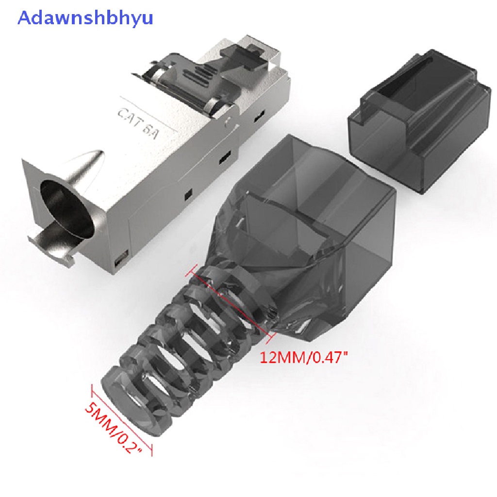 Konektor Adhyu Cat6A/7Per8 Terlindung Crystal Head Ftp Rj45 Modul Metal Tool-Free Plug ID