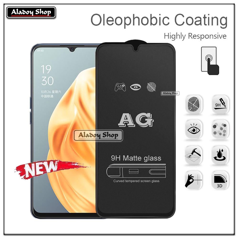 Paket 3IN1 Tempered Glass Layar Matte Anti Glare Oppo Reno 3/A91 Free Tempered Glass Camera dan Skin Carbon