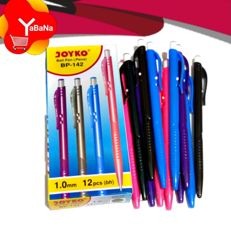 

Bolpen Pulpen Pena Joyko BP-142 1.0 mm isi 12 Pcs