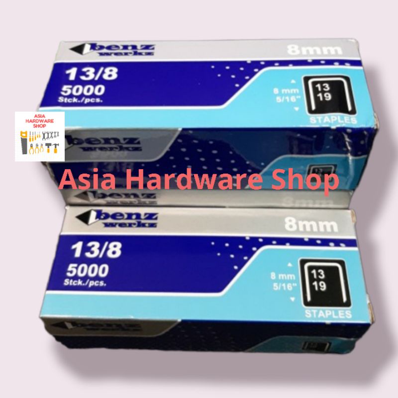 

BENZ Refill Isi Staples Stapler Gun Tembak Jok Refill 6 mm 8 mm 13/8 5000 pcs