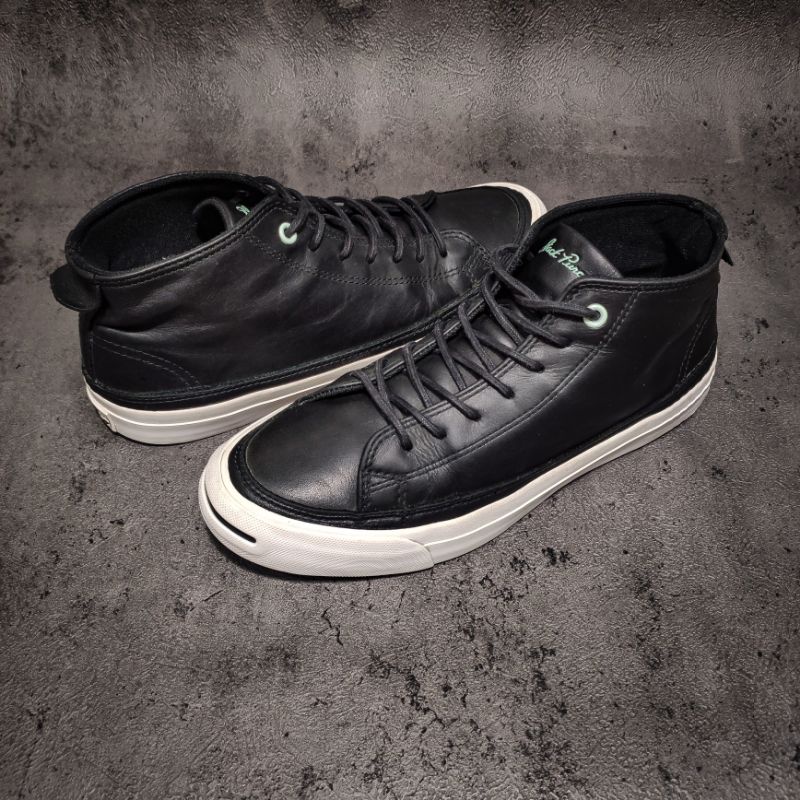 SEPATU CONVERSE JACK PURCELL MID LEATHER BLACK | SEPATU CONVERSE BEKAS | CONVERSE SECOND