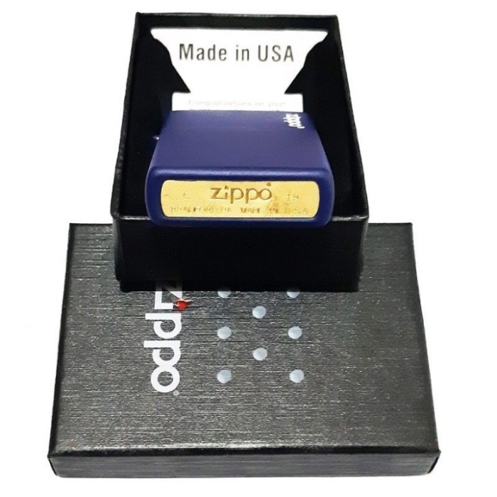 Korek Api Zippo Biru Navy Matte Original Ping Sound