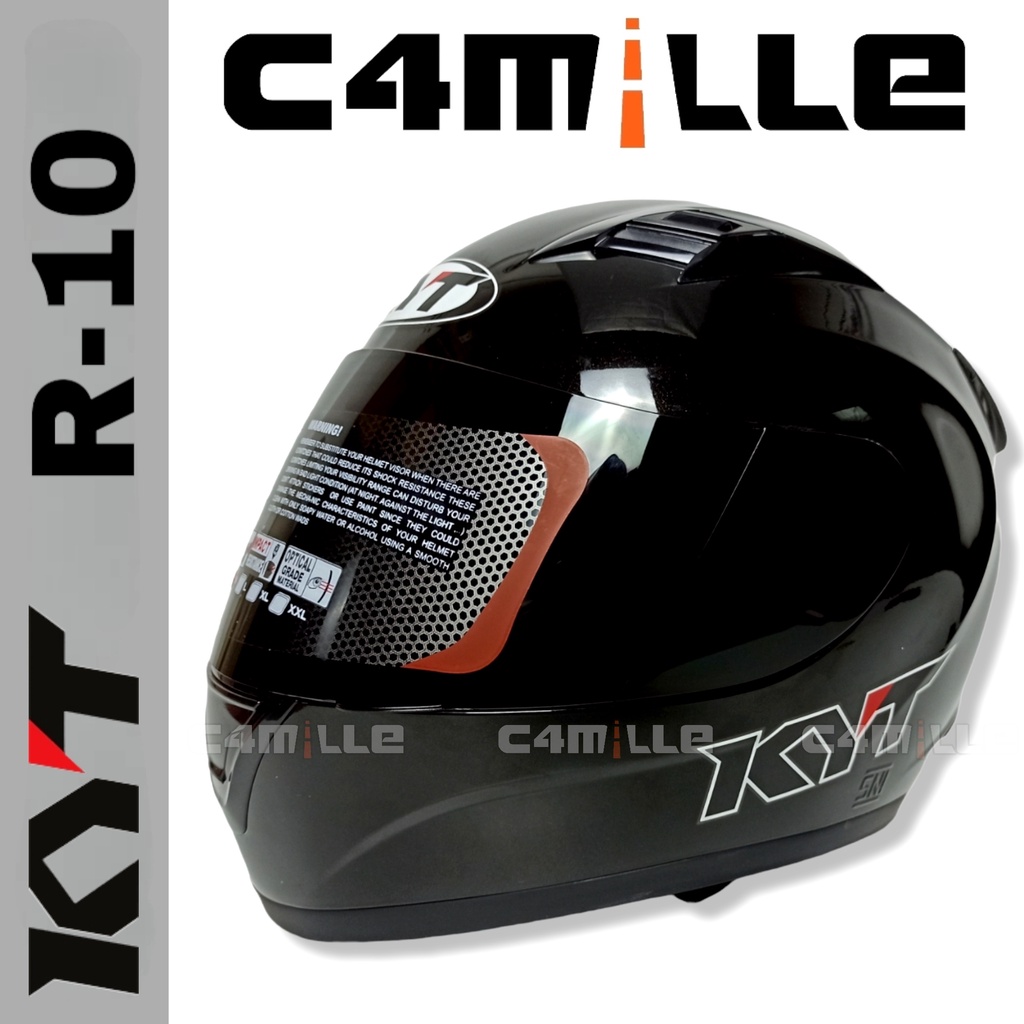 HELM KYT R10 R 10 SOLID BLACK FULL FACE