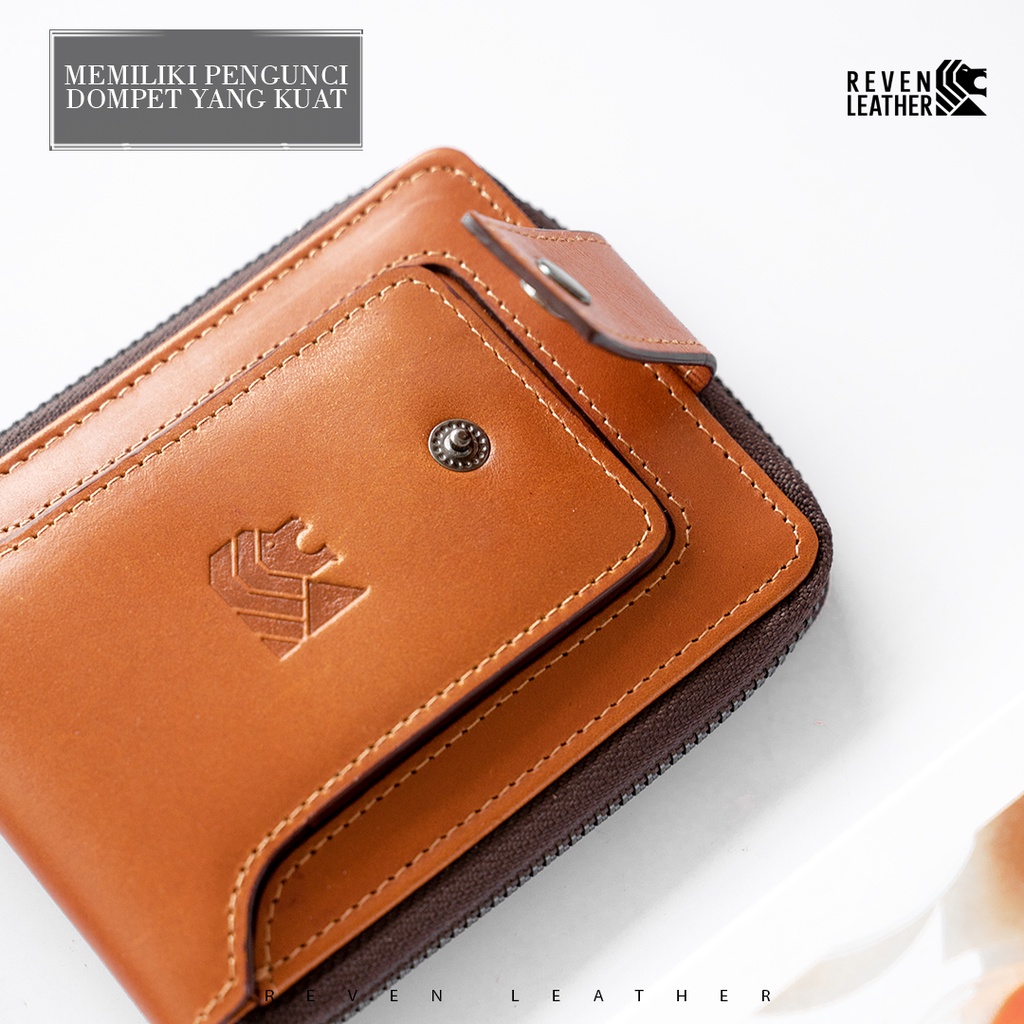 Dompet Kulit Wallet Pria Cowok Asli Original Branded Import Premium Keren Cowo Reven GERALD Wallet