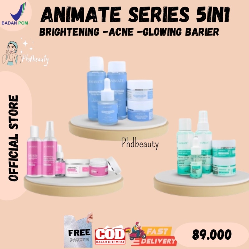 FREE GIFT‼️Paket Animate Instan Whitening Series 5IN1 / Paket Animate Original BPOM