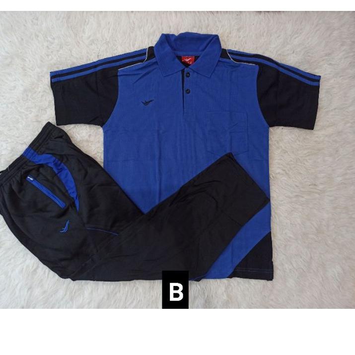 <X-1I✔> ⭐⭐⭐⭐⭐Setelan baju olahraga pak guru -setelan jalan santai lengan pendek termurah trending