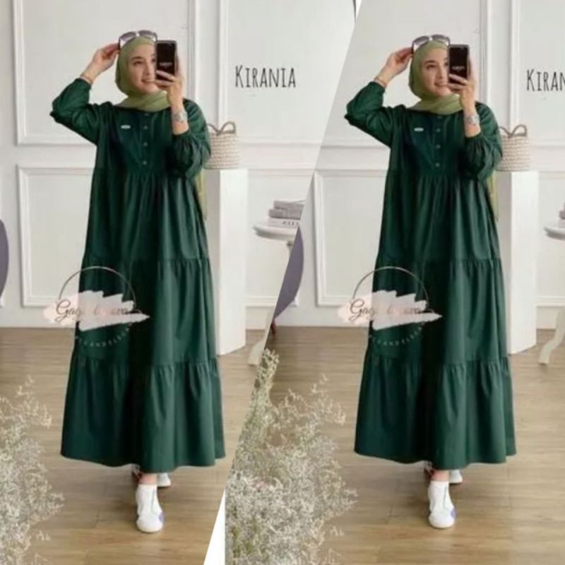 MIDI DRESS KIRANIA / MIDI DRESS WANITA TERBARU 2023 / MIDI DRES POLOS / BISA COD