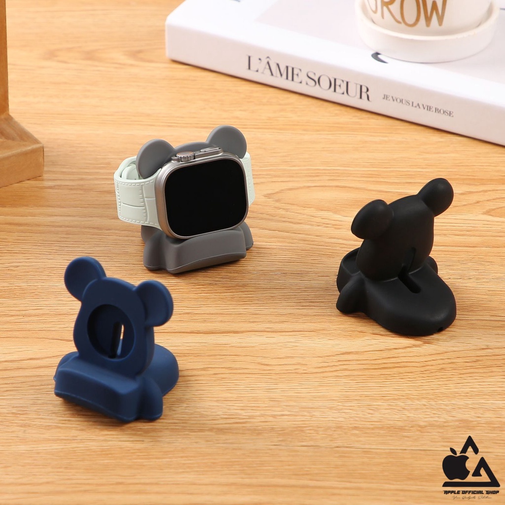 Dudukan Dock Holder Apple Watch Stand Charging Station Standing Charger Silikon Rubber iWatch Series 1 2 3 4 5 6 7 8 SE Ultra 45mm 44mm 42mm 41mm 40mm 38mm Smart Watch Jam Tangan Pintar