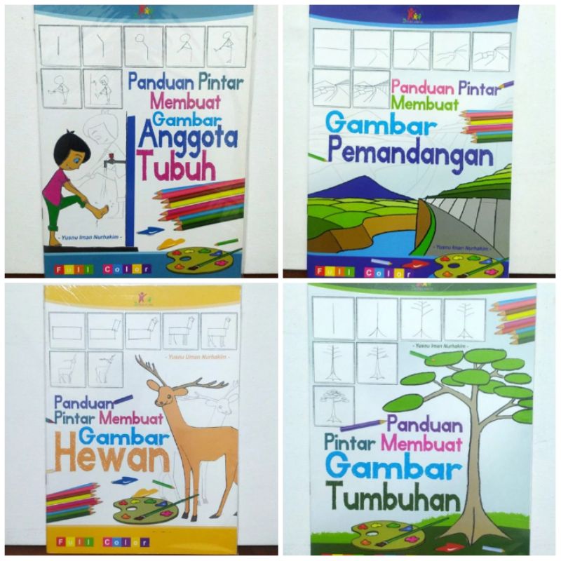 Buku Belajar Menggambar / Gambar Sketsa Hewan, Tumbuhan, Pemandangan dan Tubuh