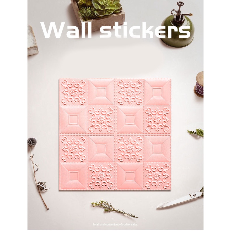 Jual Wallpaper foam 3D brick wallpaper pressed flower wall wall decoration bedroom aesthetic