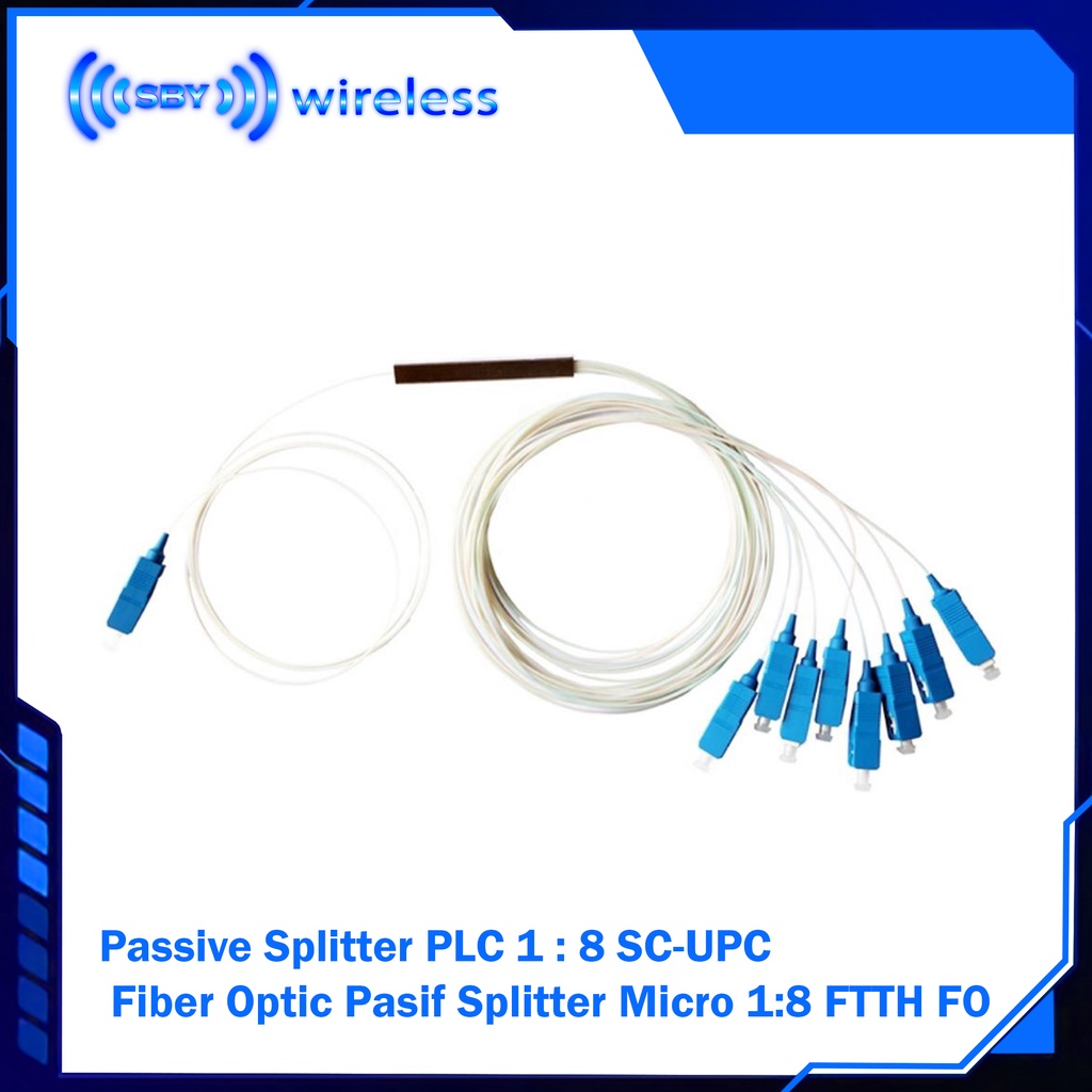 Passive Splitter PLC 1 : 8 SC UPC Fiber Optic Pasif Splitter Micro 1:8 FTTH FO