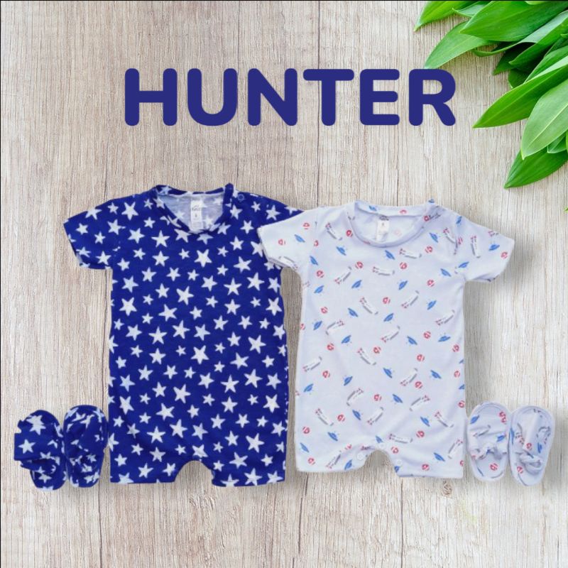 0 - 1,5 th [PILIH MOTIF] Baby hunter baby bukaan bawah jumpsuit bayi cowok baju bayi laki-laki