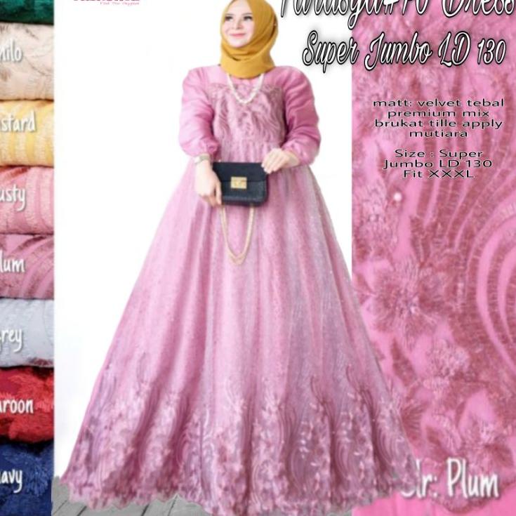 Farasya Dress Super Jumbo LD 130 Gamis Tile Gamis Brukat Jumbo LD 130 Gamis Brukat Jumbo Gamis Konda