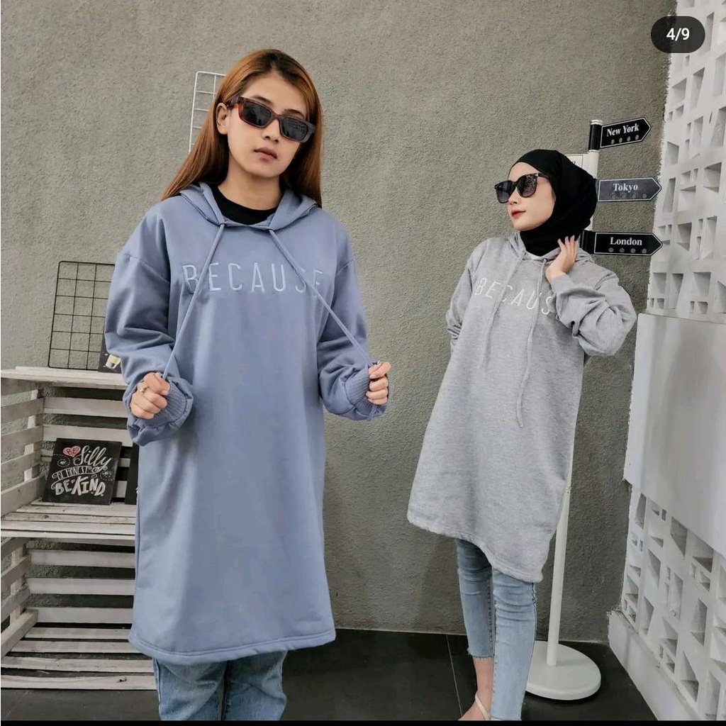 (COD) HOODIE BECAUSE BORDIR LOONG