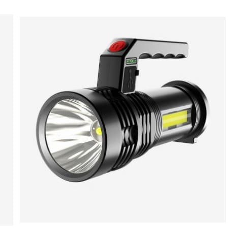 {DS} Senter LED Super Terang Jarak Jauh Emergency USB Recharge Anti Air COB 4 Mode