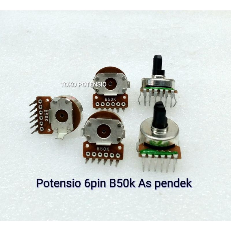 POTENSIO 6PIN B50K AS PENDEK UNTUK SPAEKER AKTIF POLYTRON