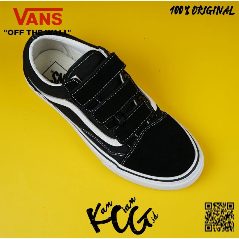 Vans Old Skool Velcro Classic Black White Original 100% Bnib