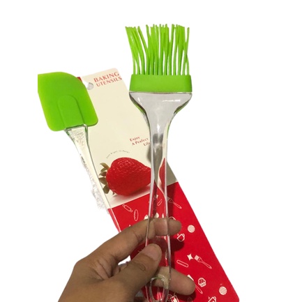 FM - Spatula + Kuas Silikon Jumbo / Spatula Bening Serbaguna