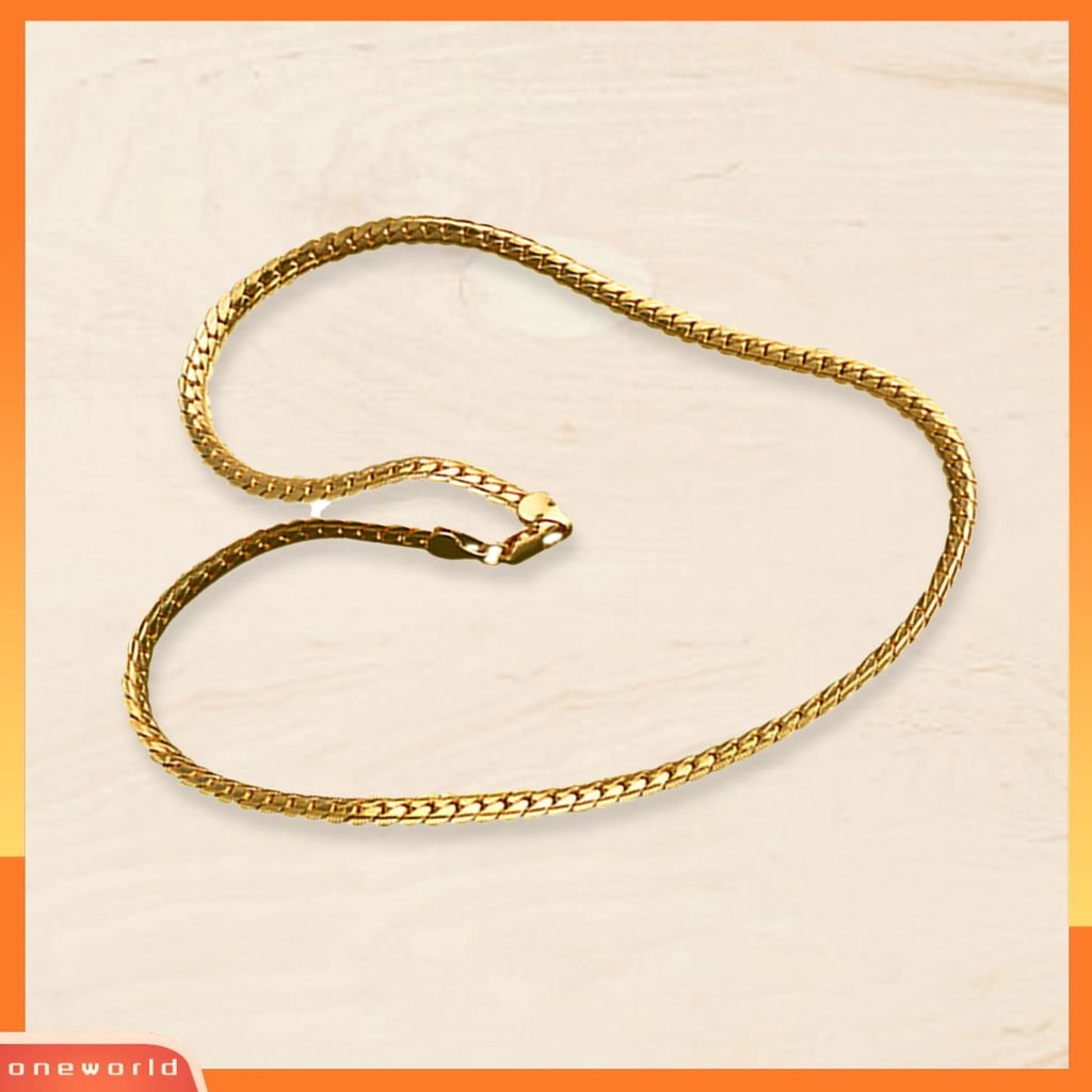 [WONE] Unisex Fashion Berlapis Emas Dipoles Kalung Link Rantai Perhiasan Hadiah Untuk Perjamuan