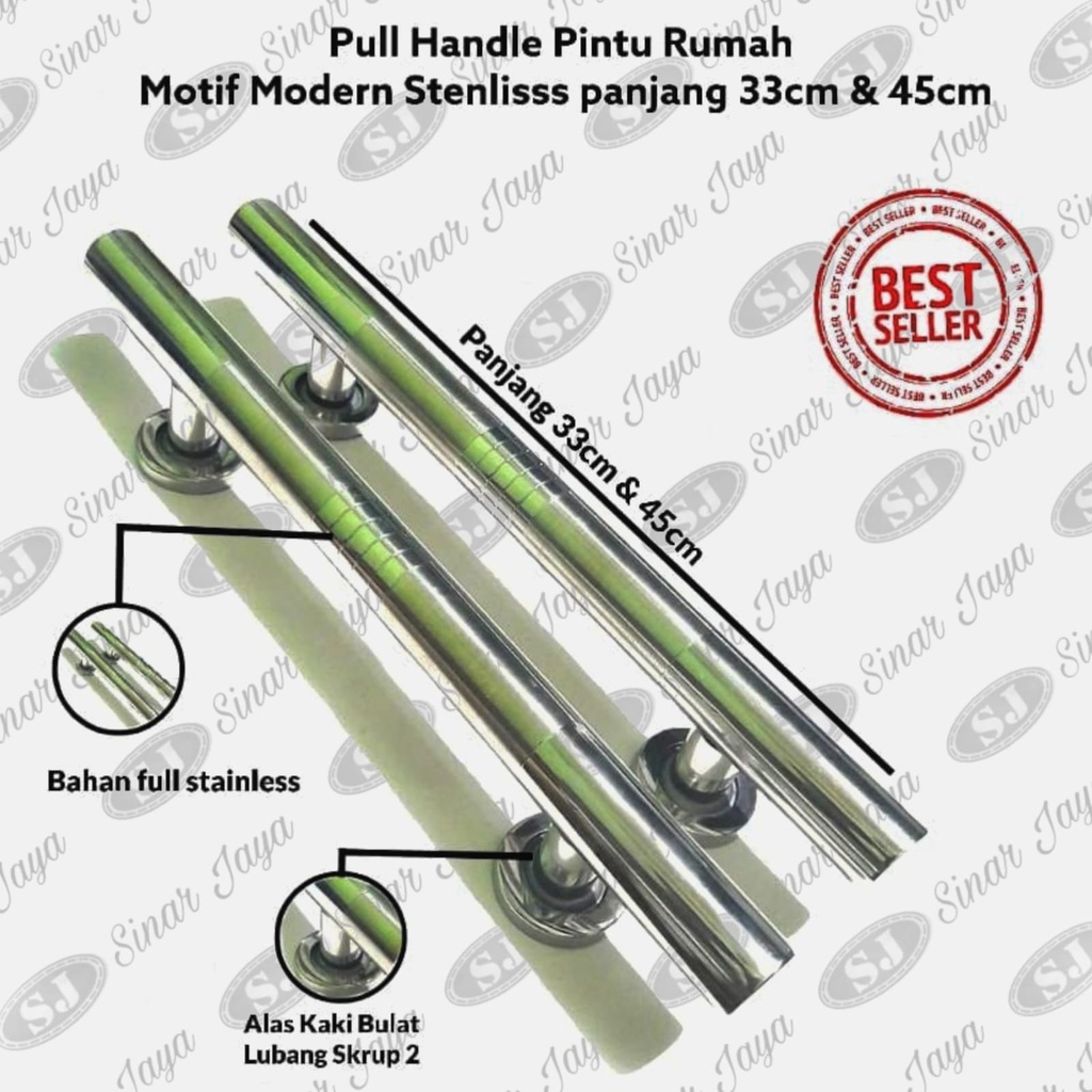 handle pintu murah gagang tarikan pintu stainless panjang 33cm 45cn pegangan pintu kuputarung minimalis