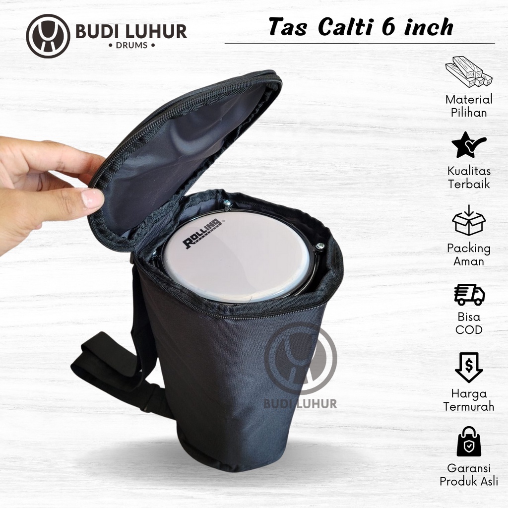 Tas Calti Dumbuk Darbuka Jimbe 6 Inch 8 Inci Softcase Tebal Model Ransel Slempang