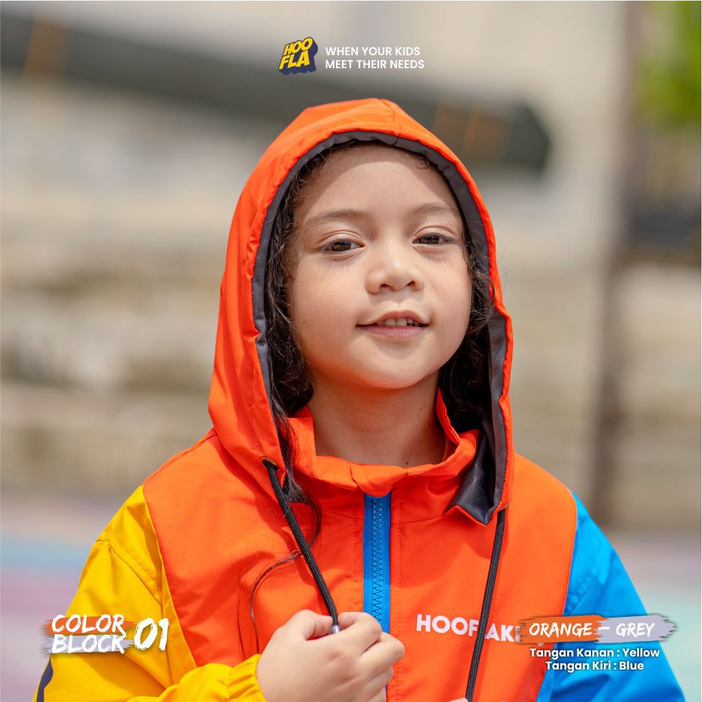 Jaket Anak Laki laki Perempuan Umur 6 7 8 9 10 11 12 Tahun Windproof Waterproof Full Block Colour Model Terbaru Kualitas Premium