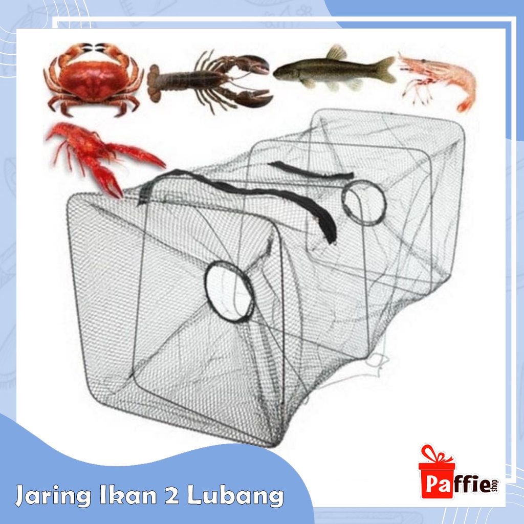 Bubu Jaring Perangkap Ikan Udang Kepiting Lobster 2 Lubang Lipat Laut